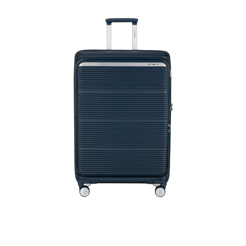 Large Samsonite Paralux trolley bag with sturdy wheels and telescopic handle, ideal for unisex travel and oversized luggage.