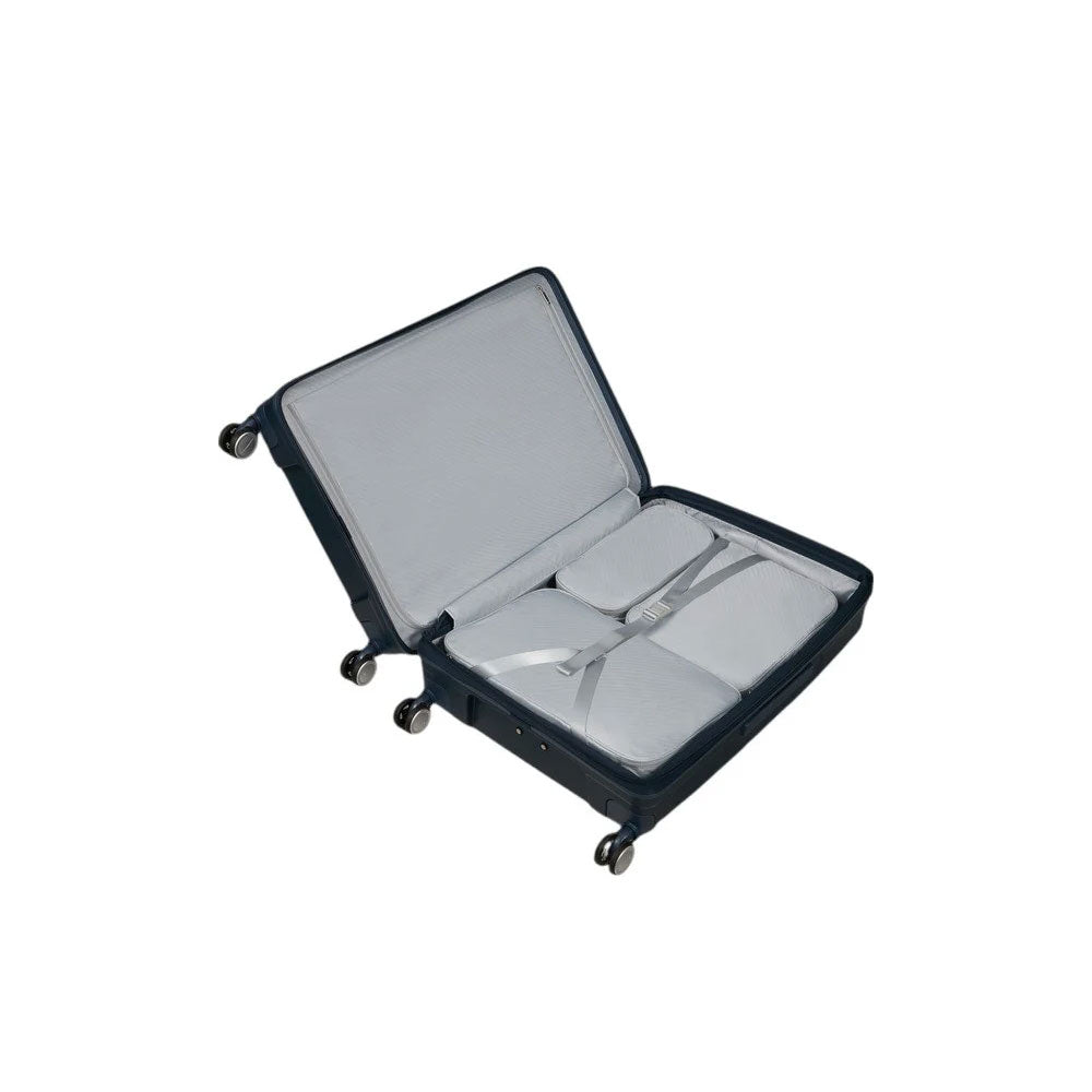 Large Samsonite Paralux trolley suitcase for unisex travel, featuring sturdy wheels and spacious design for easy packing.
