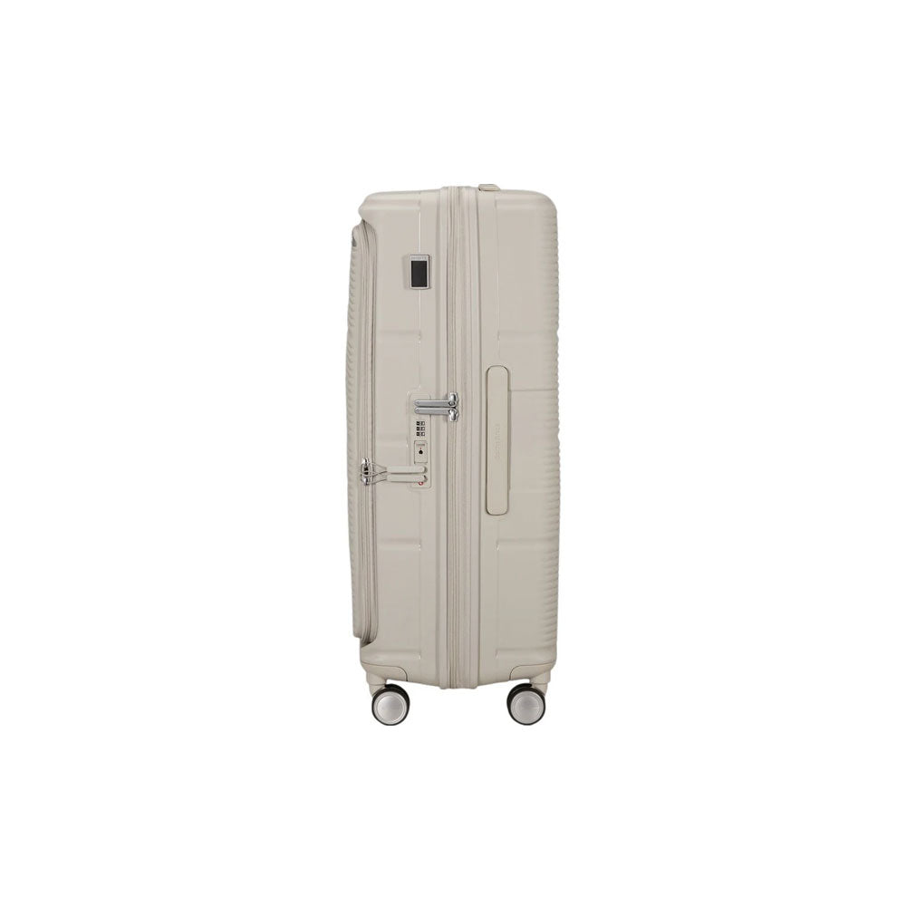 Large Samsonite Paralux trolley suitcase, unisex travel luggage with sturdy wheels and telescopic handle for easy transport.