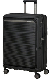 Samsonite Paralux Medium Trolley suitcase for unisex travel, with a sleek design and sturdy wheels for easy rolling.