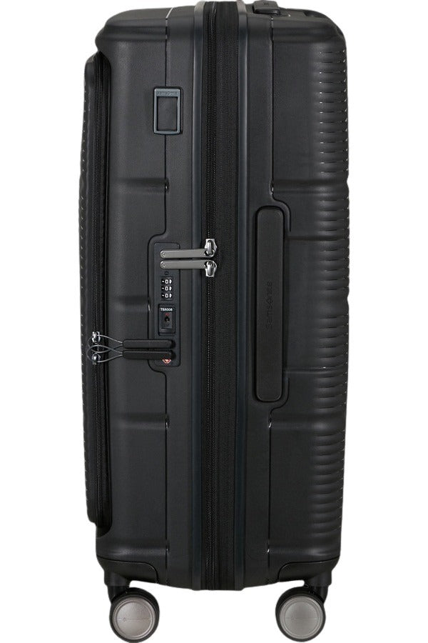 Samsonite Paralux Medium Trolley for unisex travel, with sturdy wheels and a sleek design for easy luggage transport.