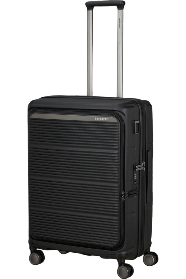 Samsonite Paralux Medium Trolley for unisex travel, showing its sleek design and medium size for easy packing and mobility.