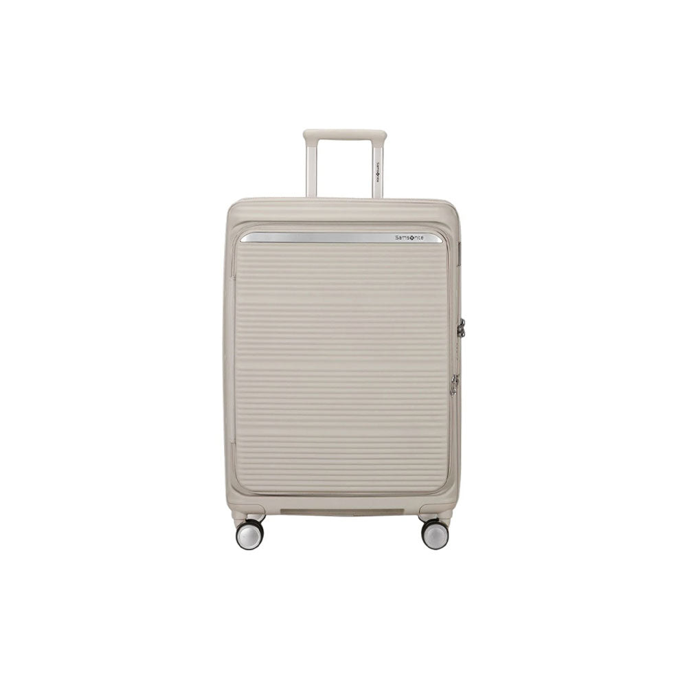 Samsonite Paralux Medium Trolley in unisex travel accessory with a sleek hard-shell design and four spinner wheels.