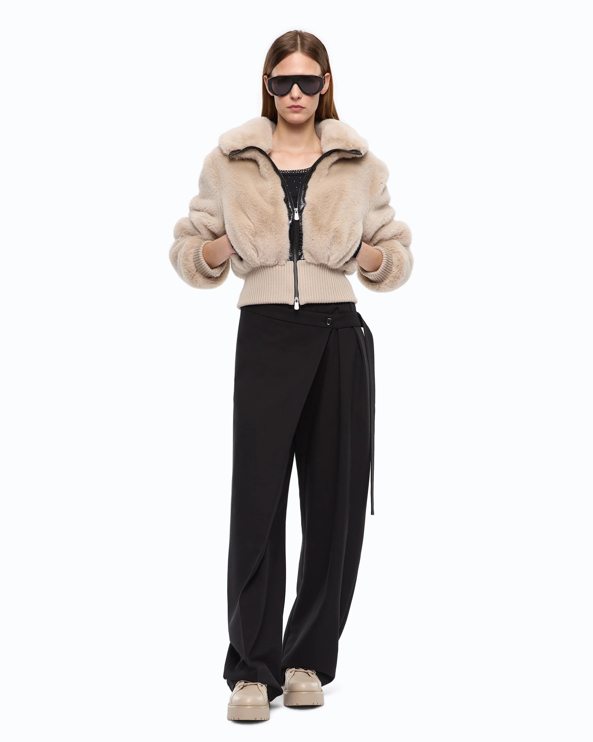 Pinko Bagels faux fur bomber jacket