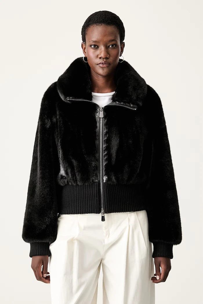 Pinko Bagels faux fur bomber jacket