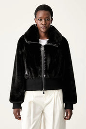 Pinko Bagels faux fur bomber jacket