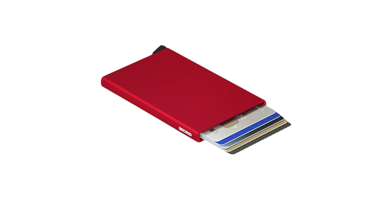Secrid Porta Carte Cardprotector unisex wallet holding credit cards and IDs with sleek black design and compact size.