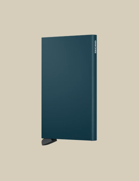 Secrid Porta carte card protector in sleek black leather, unisex design, holding credit cards and identification documents.