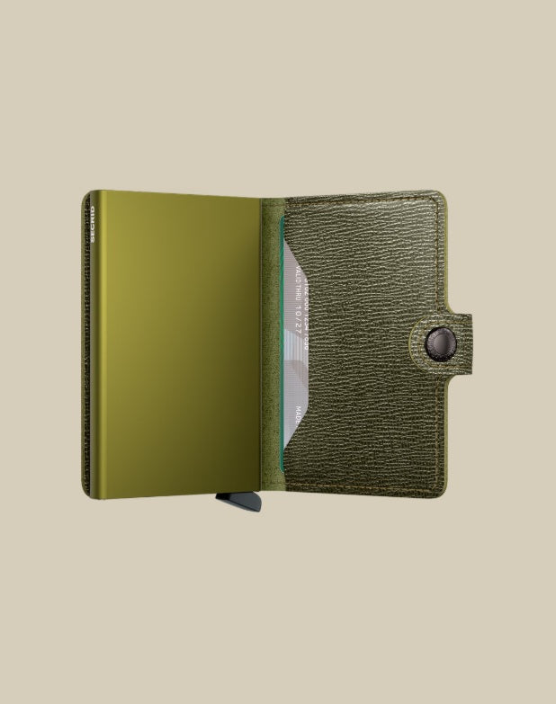 Secrid Miniwallet Crisple Secrid unisex cardholder with textured exterior, compact design, holding credit cards and identification documents.