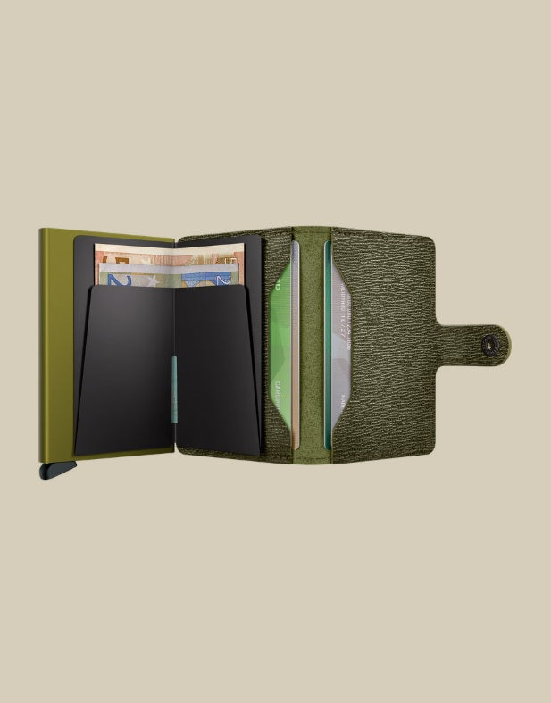 Secrid Crisple Miniwallet unisex card holder with textured leather exterior and multiple card slots.