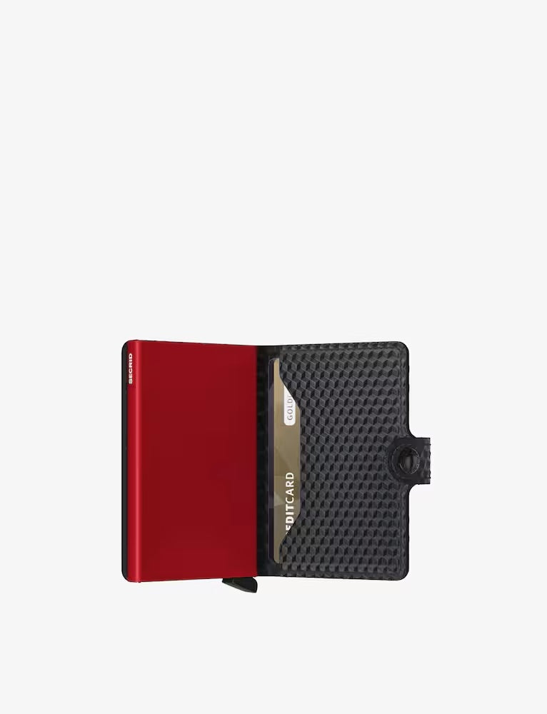 Secrid Porta Carte Miniwallet Cubic, unisex leather cardholder with compact design for credit cards and IDs.