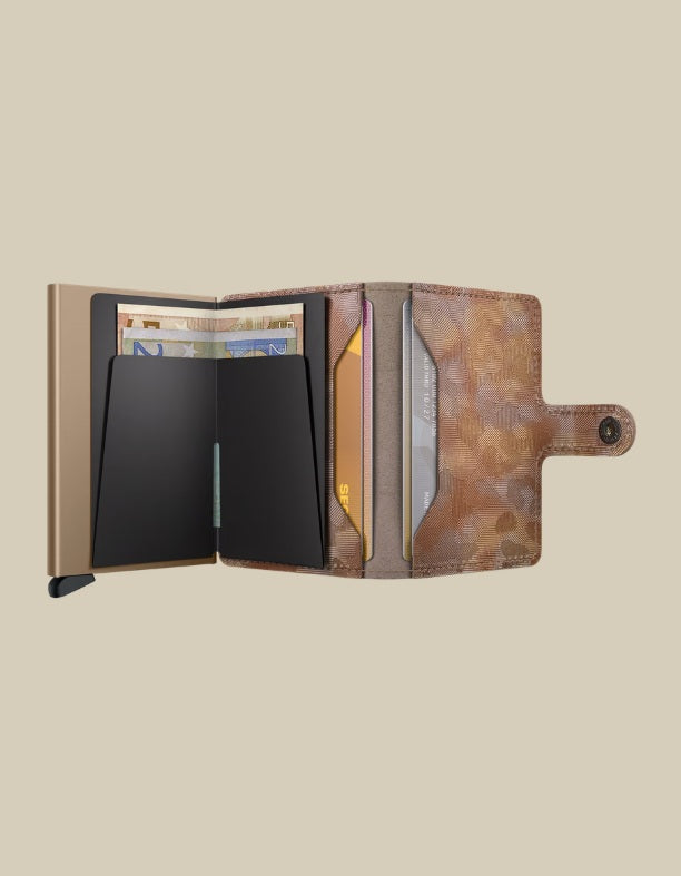 Secrid Miniwallet Jungle Porta Carte unisex, compact leather wallet with jungle print, for cards and small documents.