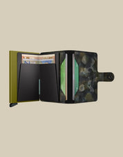 Secrid Miniwallet Jungle Porta carte unisex, compact leather wallet for credit cards and IDs, with jungle green design.