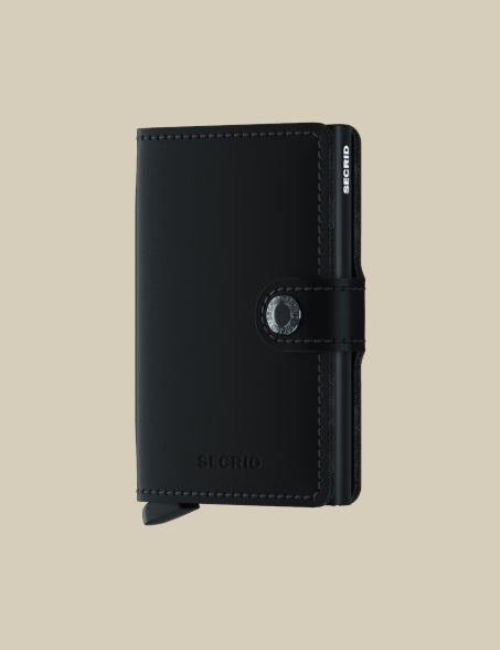 Secrid Miniwallet matte porta carte unisex, compact leather card holder with secure card organization and minimalist design.
