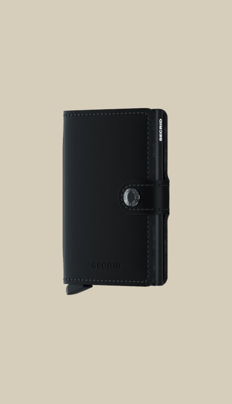 Secrid Miniwallet matte porta carte unisex, compact leather card holder with secure card organization and minimalist design.