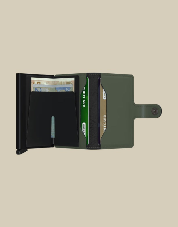 Secrid Miniwallet Matte Porta carte, unisex leather wallet for cards and documents, with a sleek matte finish.
