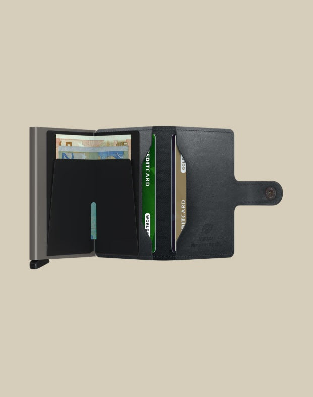 Secrid Miniwallet Porta carte MIRUM plant-based unisex wallet with card and document compartments, eco-friendly design.