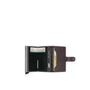 Secrid Miniwallet Original portable cardholder in black leather, compact unisex accessory for credit cards and documents.