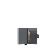 Secrid Miniwallet Original Porta carte unisex con slot per documenti e carte di credito in pelle nera, compatto e pratico.