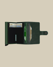 Secrid Miniwallet Original Porta Carte in black leather, unisex card holder with compact design and metal clip for credit cards.