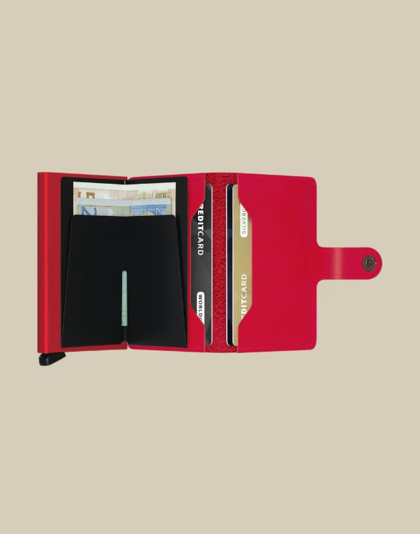 Secrid Miniwallet Original porta carte e documenti in pelle con slot per carte di credito, unisex, compatto e elegante.