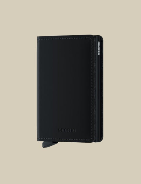 Secrid Slimwallet Matte unisex card holder with compact design, holds credit cards and documents, sleek and modern accessory.