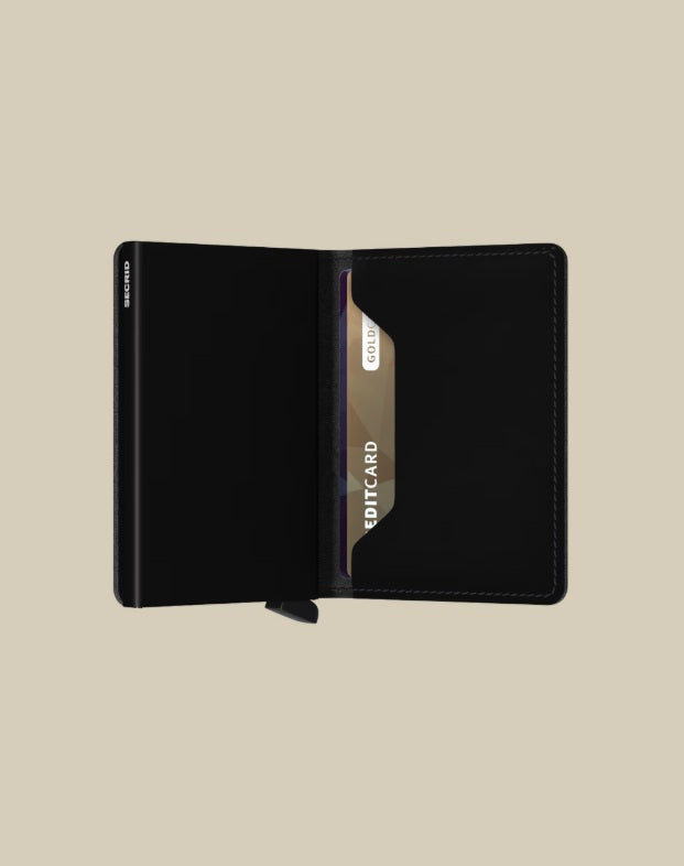 Secrid Slimwallet matte unisex credit card holder with compact design and minimalistic style for storing cards and documents.