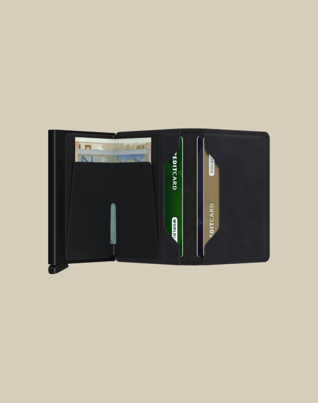 Secrid Slimwallet Vintage Porta carte unisex in pelle, compact design for credit cards and documents.
