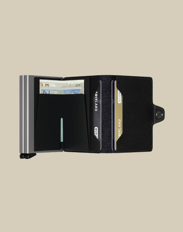 Secrid Twinwallet Original Secrid unisex cardholder with compact design and multiple card slots, made of smooth leather.