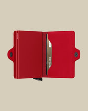 Secrid Twinwallet Original Secrid unisex card holder with compact design and metal exterior, holding credit cards and documents.