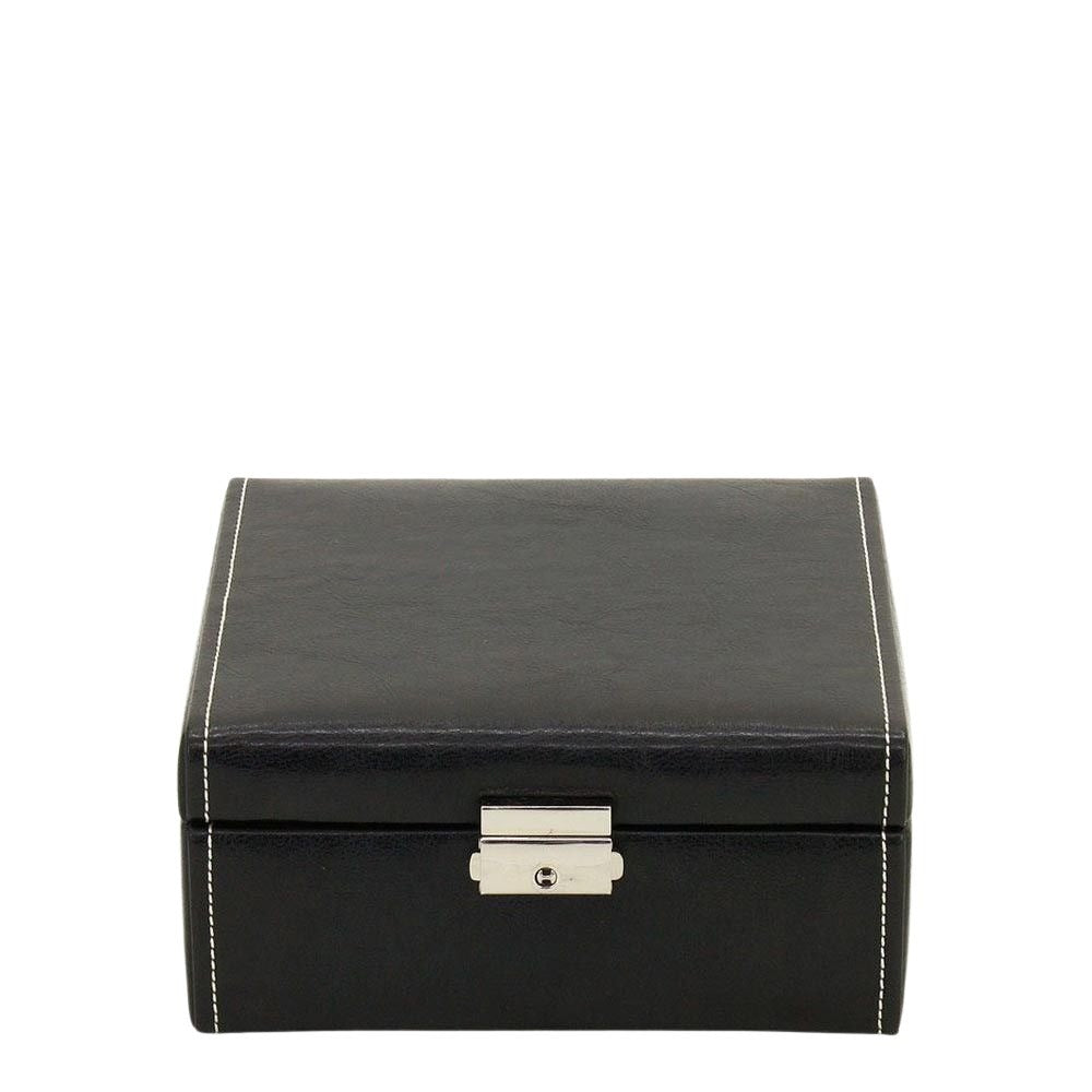 Unisex Friedrich|23 watch case with multiple compartments for storing and organizing wristwatches, made of sleek material.