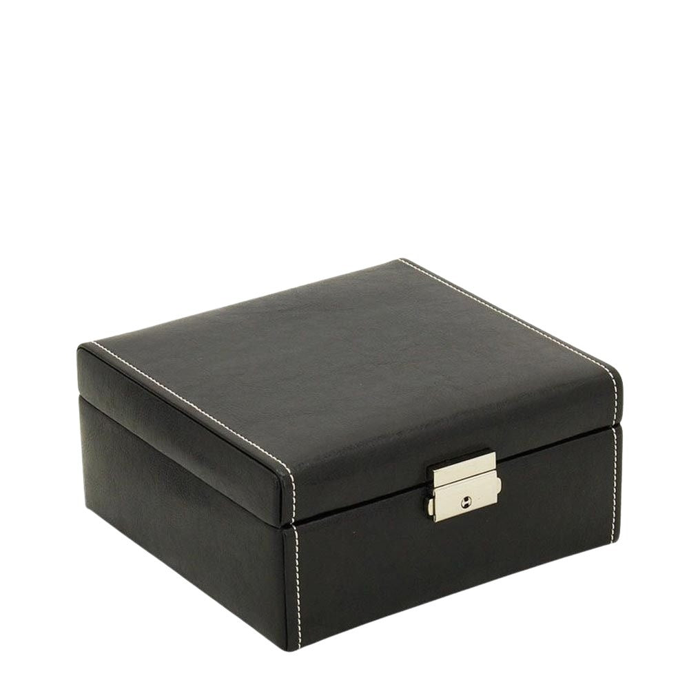 Unisex Friedrich|23 watch case with multiple compartments for storing and organizing wristwatches, made of sleek material.