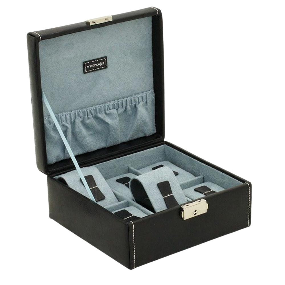 Unisex Friedrich 23 watch case with multiple compartments for storing and organizing watches, made of sleek material.