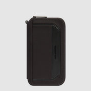 Unisex Piquadro Porta Passaporto Lyss in sleek leather with card slots and secure zip closure, ideal for travel accessories.