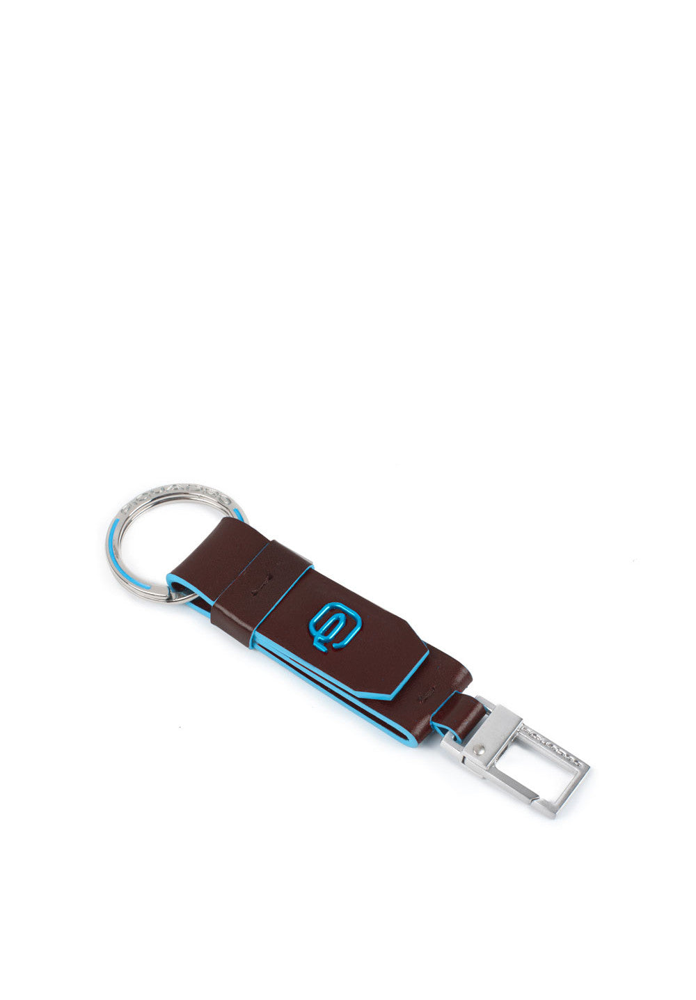 Portachiavi Blue Square in pelle con anello e moschettone Piquadro - MYLILLY