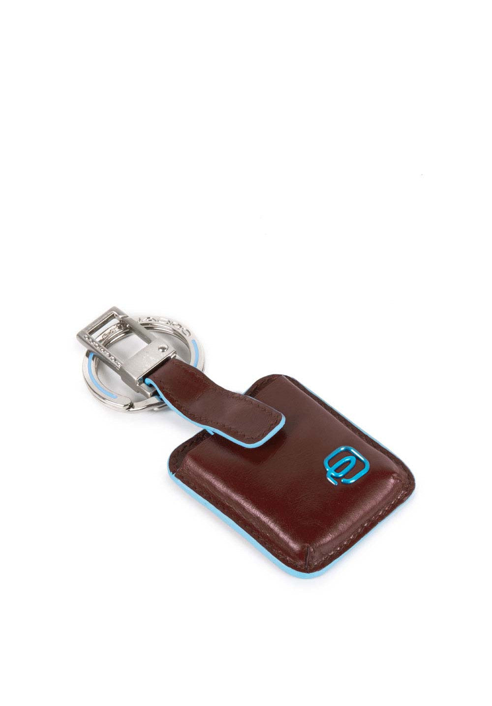 Blue Square Piquadro unisex keychain with Connequ accessory, featuring a sleek design and durable material.