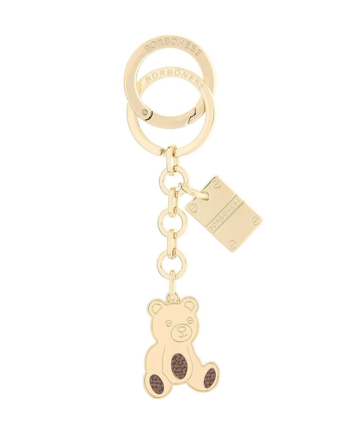 Borbonese bear-shaped keychain for women, featuring a stylish design perfect for accessorizing keys or bags.