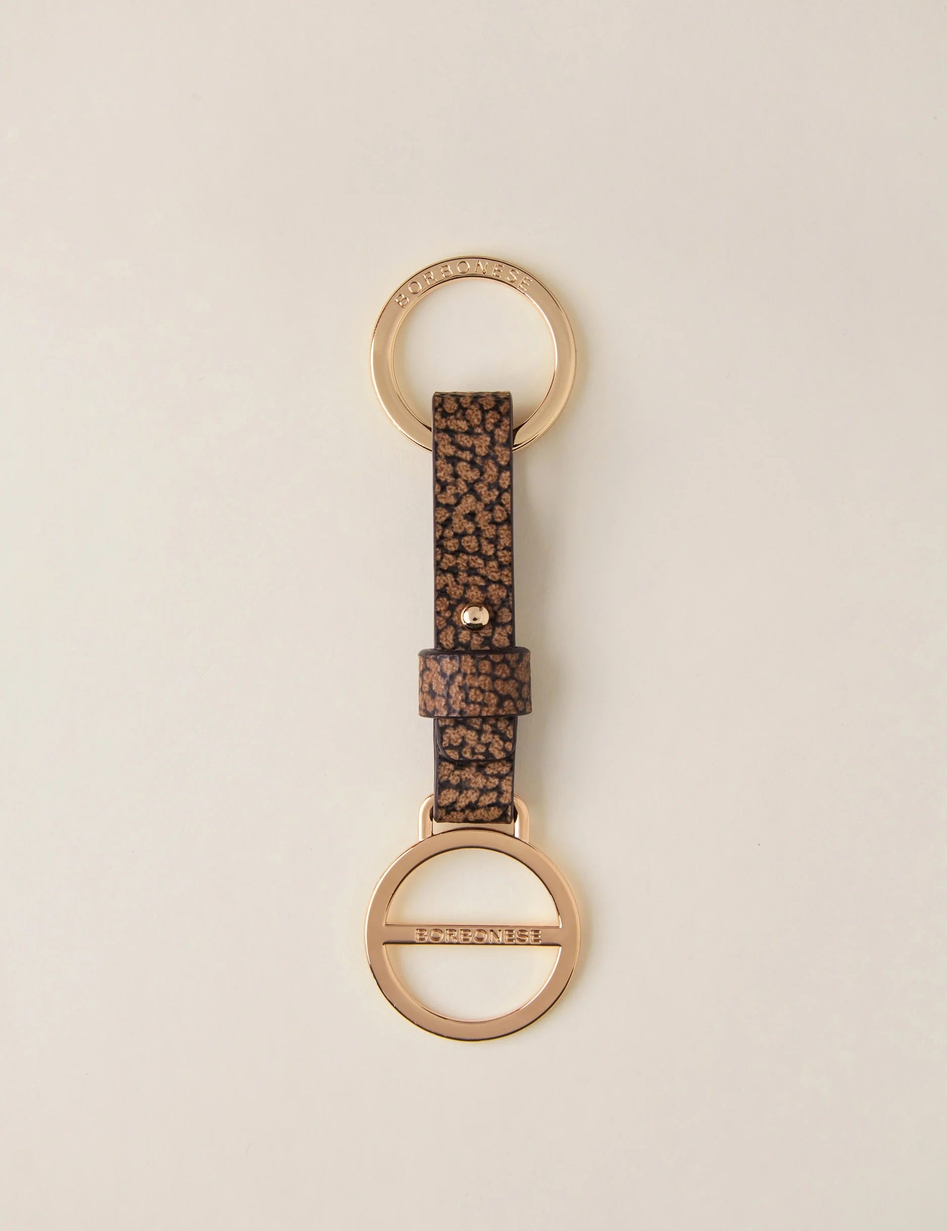 Borbonese Vite keychain for women, stylish accessory featuring metal design with the brand logo and vibrant finish.