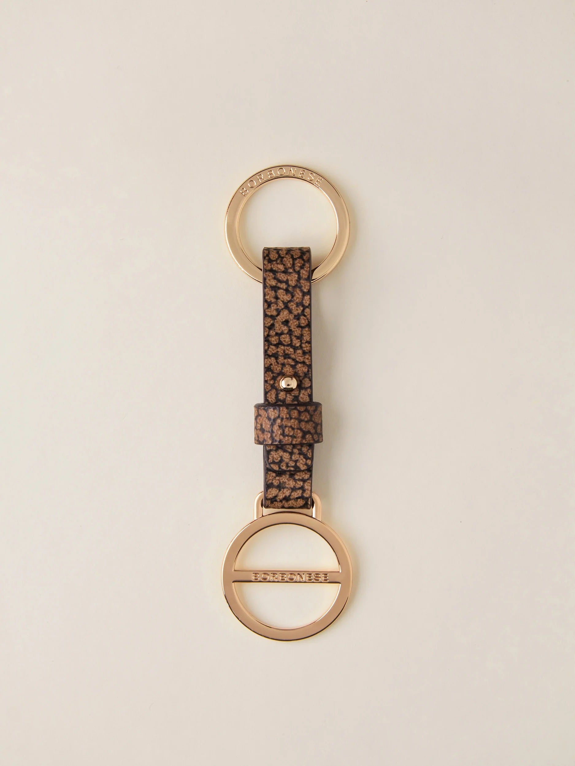 Borbonese Vite keychain for women, stylish accessory featuring metal design with the brand logo and vibrant finish.