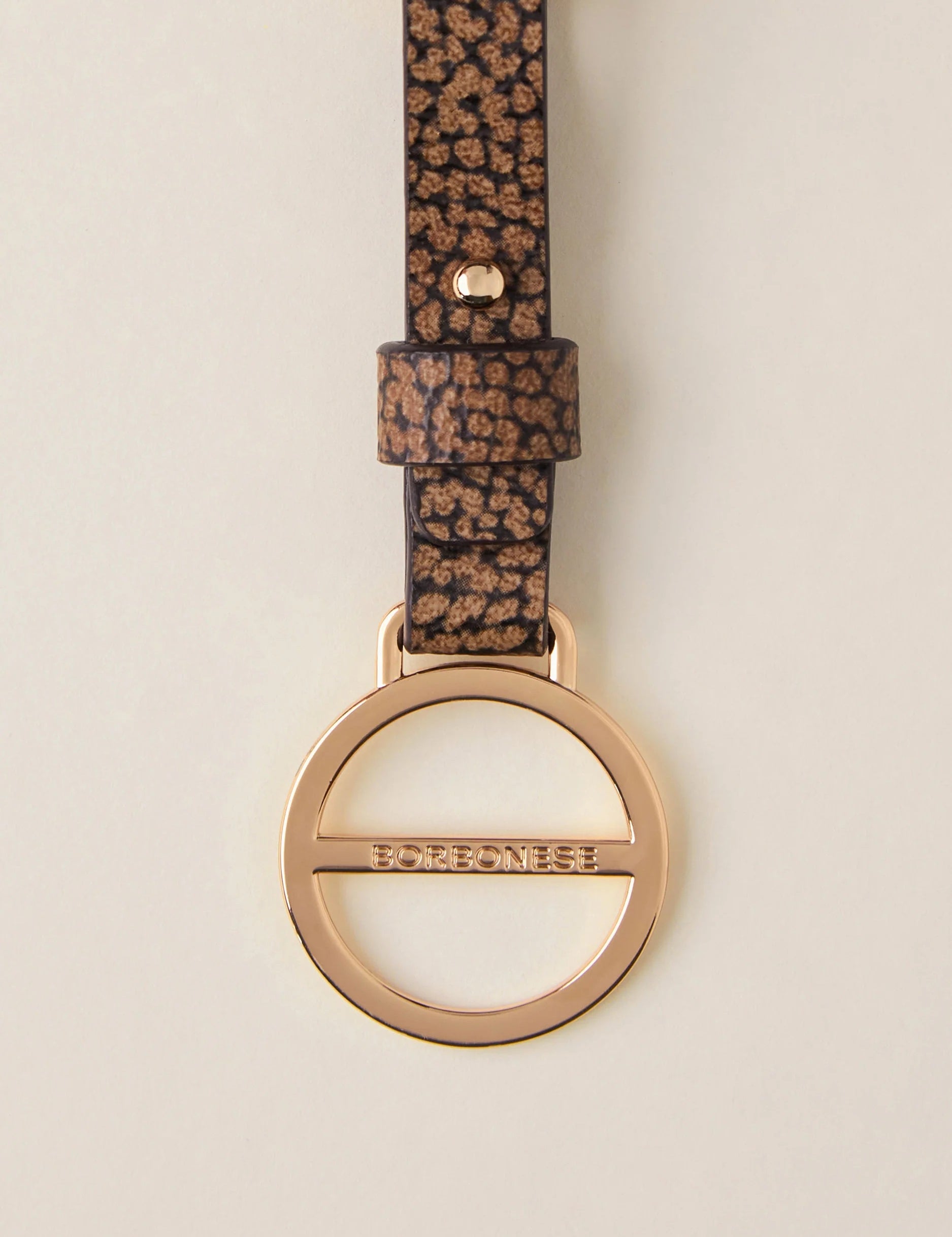 Borbonese Vite keychain accessory for women, featuring a sleek design and metal clasp, perfect for keys or bags.