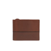 Leather men's wallet from The Bridge Damiano collection, featuring multiple card slots and a sleek design.