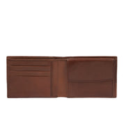Leather men's wallet from The Bridge Damiano collection, featuring multiple card slots and a sleek, classic design.
