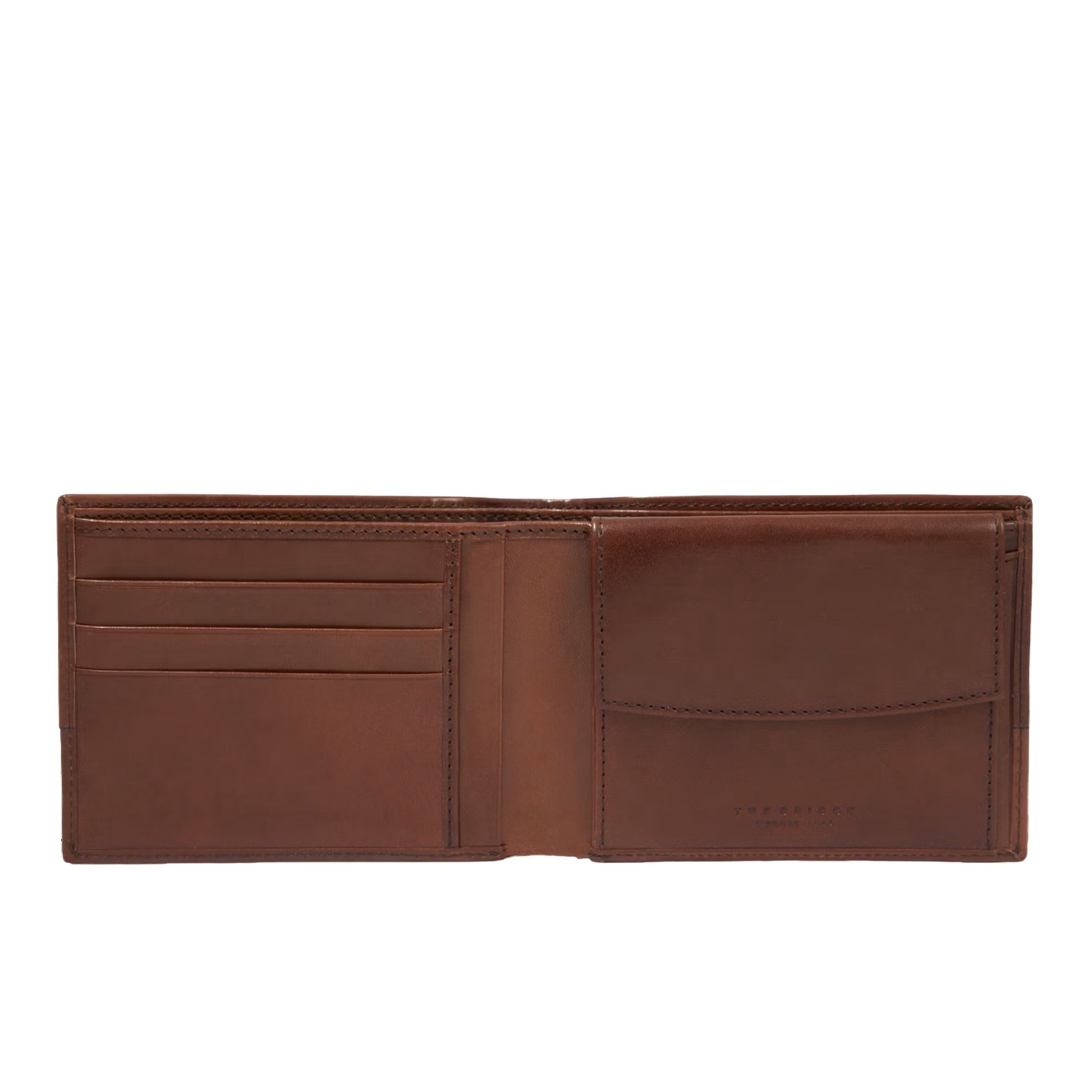 Leather men's wallet from The Bridge Damiano collection, featuring multiple card slots and a sleek, classic design.