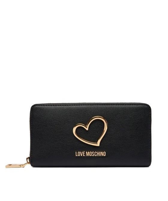Love Moschino women's wallet featuring colorful designer print and compact design, perfect for stylish accessorizing.
