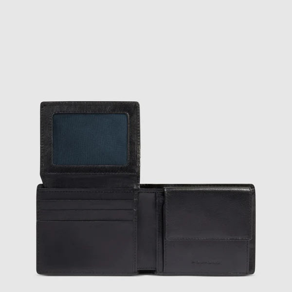 Portafoglio in pelle Piquadro, portamonete unisex, con design elegante e finiture di alta qualità.