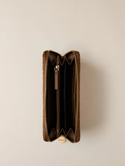 Large Borbonese women's wallet with textured leather and multiple card slots, stylish accessory for everyday use.