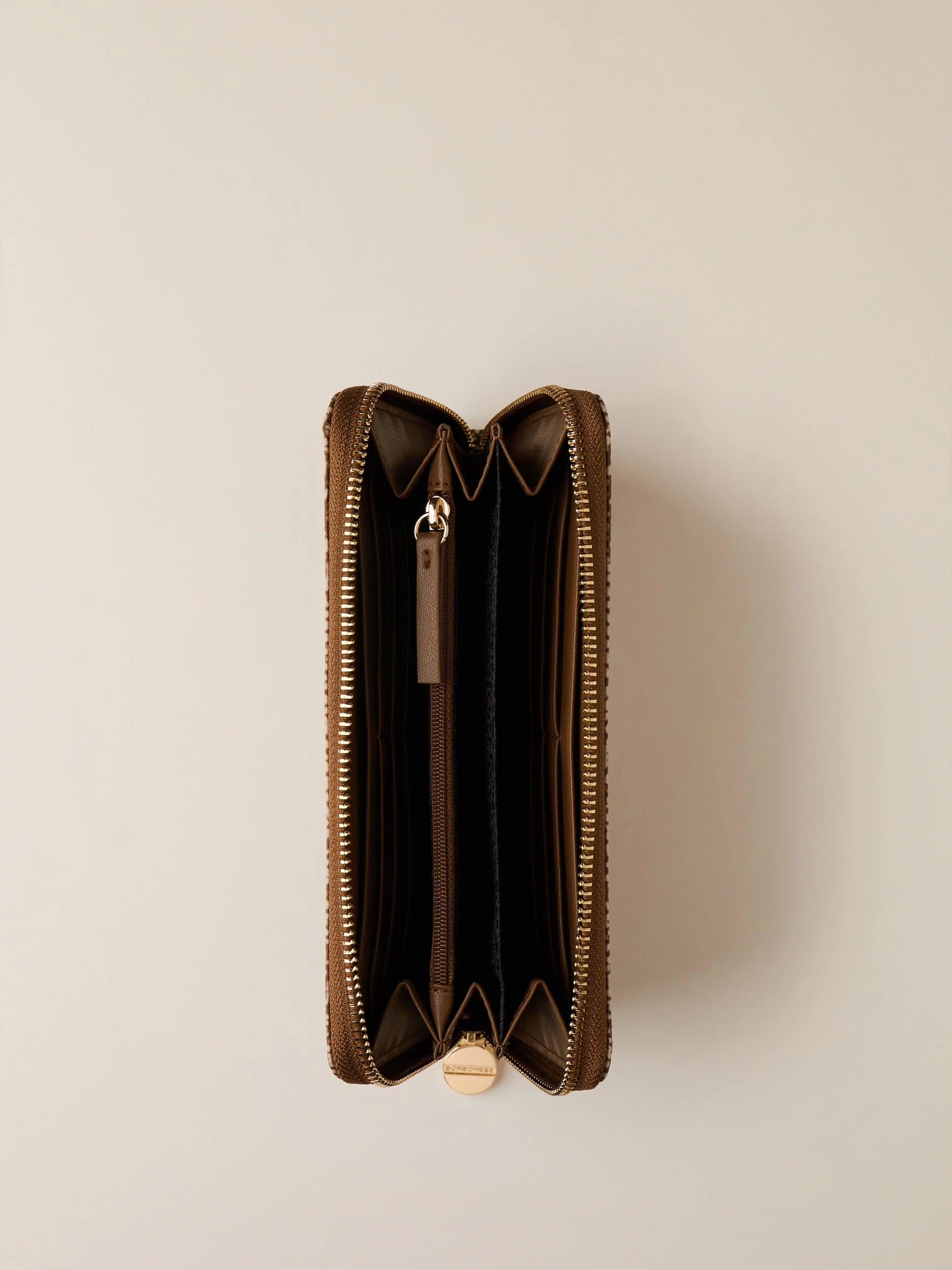 Large Borbonese women's wallet with textured leather and multiple card slots, stylish accessory for everyday use.