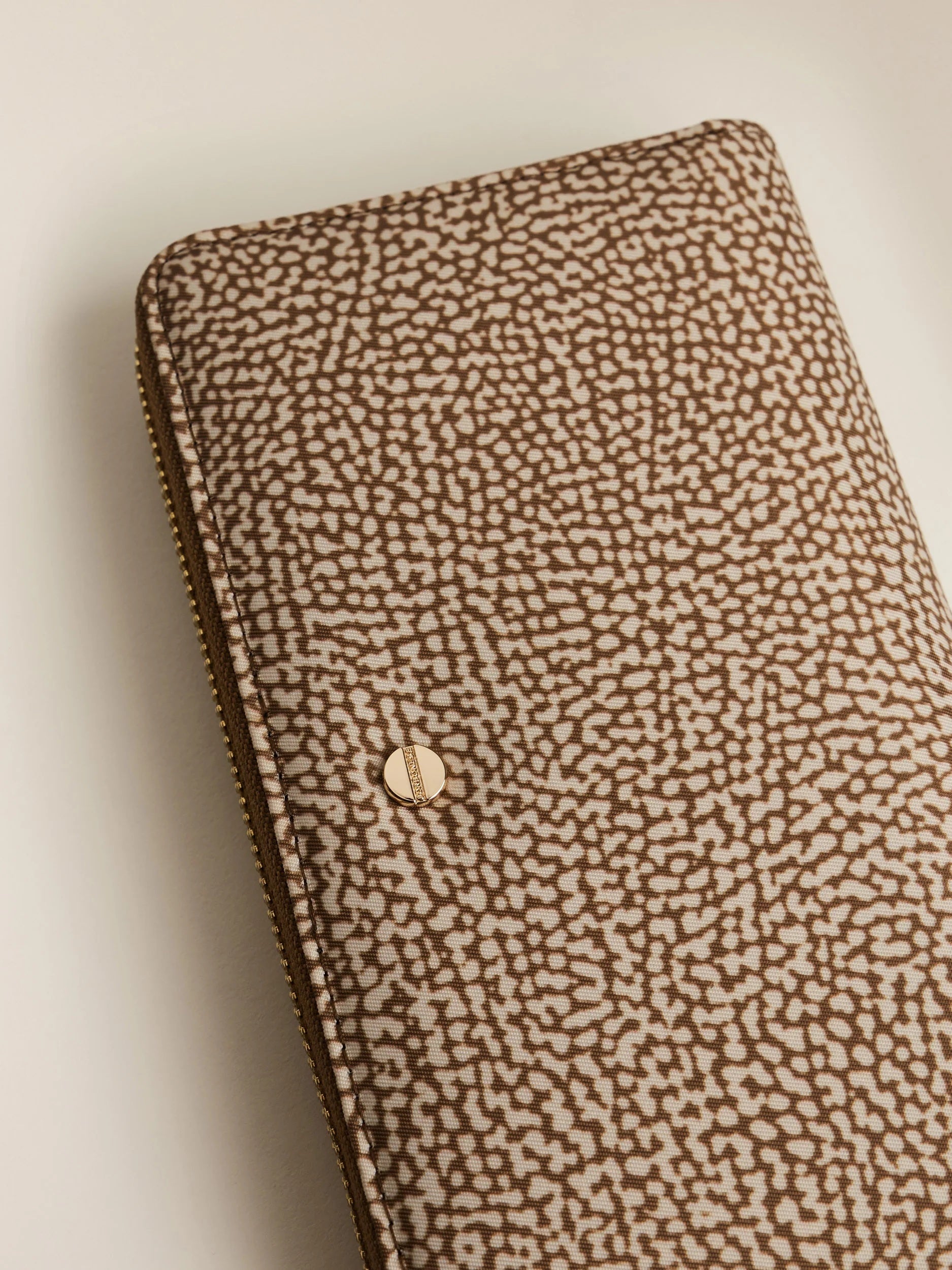 Large Borbonese wallet for women with elegant leather design, featuring multiple card slots and a spacious compartment.