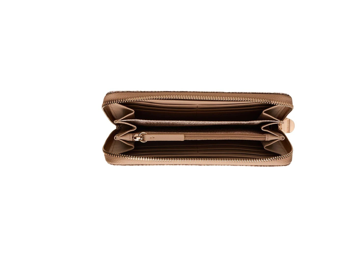 Large Borbonese women's wallet with textured leather exterior, multiple card slots, and a sleek, minimalist design.