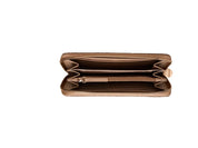 Large Borbonese women's wallet with textured leather exterior, multiple card slots, and a sleek, minimalist design.